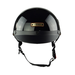 Mũ Bảo Hiểm Nửa Đầu HPPRO HP03 Màu Đen Bóng – Chuẩn Quatest 2, Free Size 54–58cm