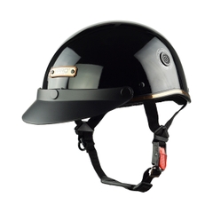 Mũ Bảo Hiểm Nửa Đầu HPPRO HP03 Màu Đen Bóng – Chuẩn Quatest 2, Free Size 54–58cm