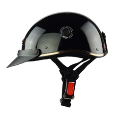 Mũ Bảo Hiểm Nửa Đầu HPPRO HP03 Màu Đen Bóng – Chuẩn Quatest 2, Free Size 54–58cm