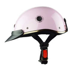 Mũ Bảo Hiểm Nửa Đầu HPRO HP03 – Màu Hồng Nhạt Bóng, Chính Hãng – Nhỏ Gọn, Thoáng Mát, An Toàn Chuẩn CR