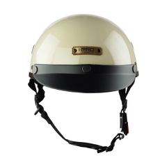 Mũ Bảo Hiểm Nửa Đầu HPRO HP03 – Màu Kem Bóng – Chuẩn Quatest, Dáng Đẹp, Đội Êm