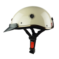 Mũ Bảo Hiểm Nửa Đầu HPRO HP03 – Màu Kem Bóng – Chuẩn Quatest, Dáng Đẹp, Đội Êm