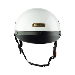 Mũ Bảo Hiểm Nửa Đầu HPPRO HP03 Màu Trắng Bóng – Chuẩn Quatest 2, Free Size 54–58cm