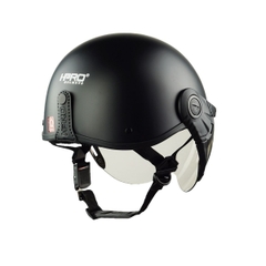 Mũ Bảo Hiểm Nửa Đầu Có Kính HP03K Đen Nhám – Chính Hãng HPPRO, Kính Trà PC Chống UV