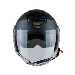 Mũ Bảo Hiểm Nửa Đầu 2 Kính Royal M289 – Màu Đen Nhám, Kính Âm Chống Chói, Nhựa ABS Nguyên Sinh