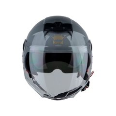 Mũ Bảo Hiểm Nửa Đầu 2 Kính Royal M289 – Màu Xám Xi Măng Bóng, Kính Âm Chống Chói, Nhựa ABS Nguyên Sinh