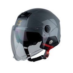 Mũ Bảo Hiểm Nửa Đầu 2 Kính Royal M289 – Màu Xám Xi Măng Bóng, Kính Âm Chống Chói, Nhựa ABS Nguyên Sinh