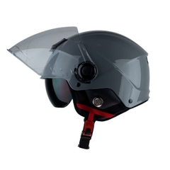 Mũ Bảo Hiểm Nửa Đầu 2 Kính Royal M289 – Màu Xám Xi Măng Bóng, Kính Âm Chống Chói, Nhựa ABS Nguyên Sinh