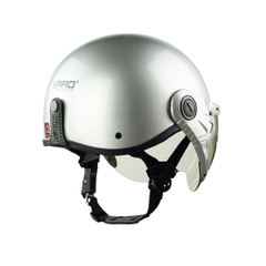 Mũ bảo hiểm nửa đầu có kính HP03K bạc bóng – Chính hãng HPPRO Helmets, đạt chuẩn Quatest 2