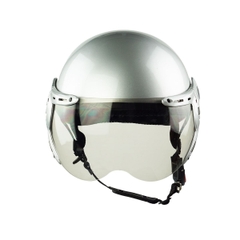 Mũ bảo hiểm nửa đầu có kính HP03K bạc bóng – Chính hãng HPPRO Helmets, đạt chuẩn Quatest 2