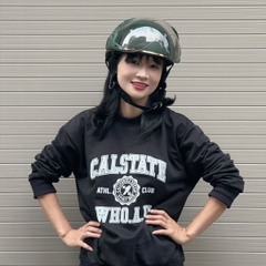 Mũ Bảo Hiểm Nửa Đầu Có Kính HP03K Xanh Lính Nhám – Nhựa ABS Cao Cấp, Kính Trà Chống UV, Chính Hãng HPPRO