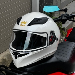 Mũ Bảo Hiểm Fullface Royal M138B 2 Kính – Màu Trắng Bóng, Chính Hãng Royal Helmel