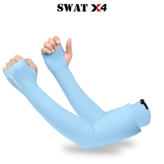 Ống Tay Chống Nắng SWAT X4 – Vải Thun Lưới Spandex Co Giãn, Dây Điều Chỉnh Bắp Tay, Sỏ Ngón Cái, Chống Nắng Và Thoáng Khí Cao Cấp
