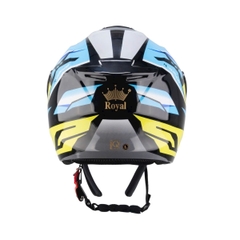 Mũ bảo hiểm 3/4 đầu Royal XH01 tem Racing đen xanh – Chính hãng, chuẩn CR Việt Nam, Freeship toàn quốc
