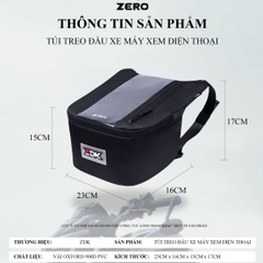 Túi Treo Đầu Xe Máy ZDK Zero – Kháng Nước Nhẹ, Ngăn Rộng 5-6L