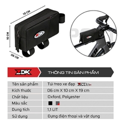 Túi Treo Xe Đạp ZDK S10 Chính Hãng | Vải Oxford Kháng Nước, Thiết Kế Thể Thao Gọn Nhẹ
