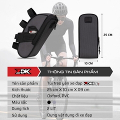 Túi Treo Yên Xe Đạp ZDK S7 Chính Hãng – 2L Dung Tích Rộng, Chống Nước, 4 Điểm Velcro Cố Định Siêu Chắc