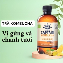 Gutsy Captain - Trà Kombuca hữu cơ, chai 400ML, tốt cho hệ tiêu hoá và làn da - Chính Ngạch Từ Bồ Đào Nha