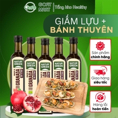 Giấm Lựu Green Nature 500ml & Bánh Thuyền Mix Hạt 200g