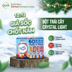 Crystal Light - Bột trái cây KHÔNG ĐƯỜNG, Ít Kcal, hộp 60 gói nhiều vị