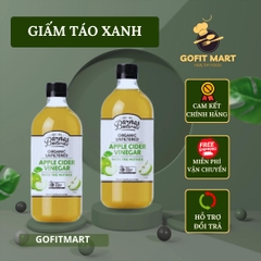 Barnes - Giấm táo xanh hữu cơ chai 1L/500ML, có giấm cái