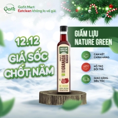 Nature Green - Giấm Lựu Hữu Cơ chai 500ML có giấm cái, Organic Pomegranate Vinegar Bio Nature Green