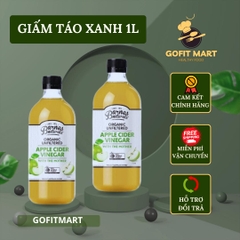 Barnes - Giấm táo xanh hữu cơ chai 1L/500ML, có giấm cái