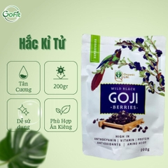Hắc kỷ tử (kỷ tử đen) hoang dã black goji berry Gofit Mart 200g, Hắc kỉ tử (kỉ tử đen) Organic life