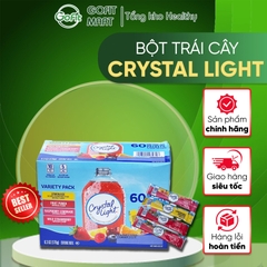 Crystal Light - Bột trái cây KHÔNG ĐƯỜNG, Ít Kcal, hộp 60 gói nhiều vị