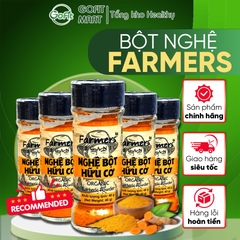Bộ Gia Vị Bột Farmers' Organic Vipep Hũ Thủy Tinh 40g - Gừng, Nghệ, Quế