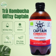 Gutsy Captain - Trà Kombuca hữu cơ, chai 400ML, tốt cho hệ tiêu hoá và làn da - Chính Ngạch Từ Bồ Đào Nha