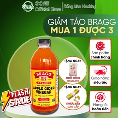 Giấm táo hữu cơ Bragg  Organic Apple Cider Vinegar