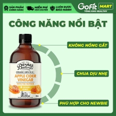 [BARNES] Giấm Táo/ Giấm Táo Mật Ong Hữu Cơ Barnes Naturals 500ml