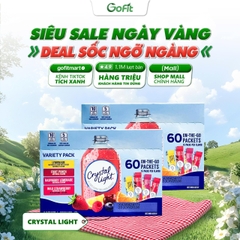 [GIÁ TỐT] Bột Trái Cây Crystal Light 60 Gói – 4 Vị Chanh, Cam, Cherry, Phúc Bồn Tử