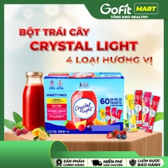[GIÁ TỐT] Bột Trái Cây Crystal Light 60 Gói – 4 Vị Chanh, Cam, Cherry, Phúc Bồn Tử