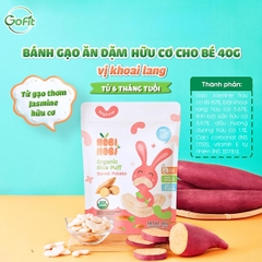Bánh Gạo Ăn Dặm Hữu Cơ NOBI NOBI - Cho bé từ 6 tháng tuổi, Gofit Mart, 40g