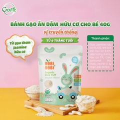 Bánh Gạo Ăn Dặm Hữu Cơ NOBI NOBI - Cho bé từ 6 tháng tuổi, Gofit Mart, 40g