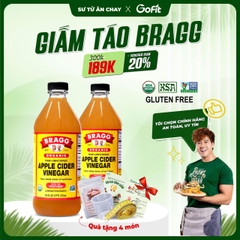 [CHÍNH HÃNG - 4 QUÀ] Giấm Táo Hữu Cơ Bragg/Milano Có Giấm Cái 473ml, 946ml