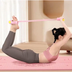 COMBO Dây kéo 6 ống tập cơ bụng và đai chống gù lưng bảo vệ vòng 1, định hình khi tập yoga, gym