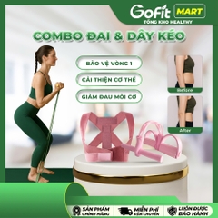 COMBO Dây kéo 6 ống tập cơ bụng và đai chống gù lưng bảo vệ vòng 1, định hình khi tập yoga, gym