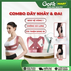 [Combo Must Have]  Đai Bảo Vệ V1 & Dây Nhảy Không Dây Đếm Số, Định hình khi tập yoga, gym