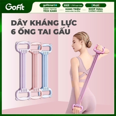 Dây Kháng Lực 6 Ống Tai Gấu - Tập Gym Yoga Thể Lực, Tập Tay, Mở Vai, Tập Mông Đa Năng