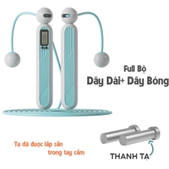 Dây Nhảy Thể Lực Đếm Số Kèm Dây 4 in 1, Tập Nhảy Tập Thể Dục Cao Cấp Có Kèm Tạ Cho Nam Nữ