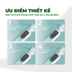 Dây Nhảy Thể Lực Đếm Số Kèm Dây 4 in 1, Tập Nhảy Tập Thể Dục Cao Cấp Có Kèm Tạ Cho Nam Nữ