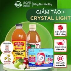 Giấm Táo Bragg 500ml Hữu Cơ & Bột Trái Cây Crystal Light