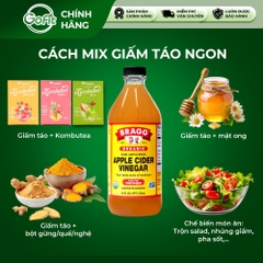 Giấm Táo Hữu Cơ Bragg Có Giấm Mẹ, Giấm táo Organic With The Mother, 437ML, 946ML