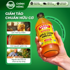 Giấm Táo Hữu Cơ Bragg Có Giấm Mẹ, Giấm táo Organic With The Mother, 437ML, 946ML