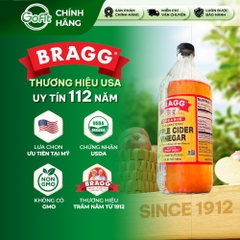 Giấm Táo Hữu Cơ Bragg Có Giấm Mẹ, Giấm táo Organic With The Mother, 437ML, 946ML