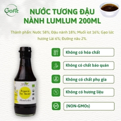 LumLum - Nước Tương Hữu Cơ, Chay Mặn LumLum chai 200ML, xuất xứ Thái Lan Nước Sốt Gia Vị