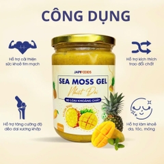 Sea Moss Gel Japi foods vị dứa xoài/ vị cam nhiệt đới/ vị thanh long đậu biếc/ vị thanh long đỏ hữu cơ 500ml